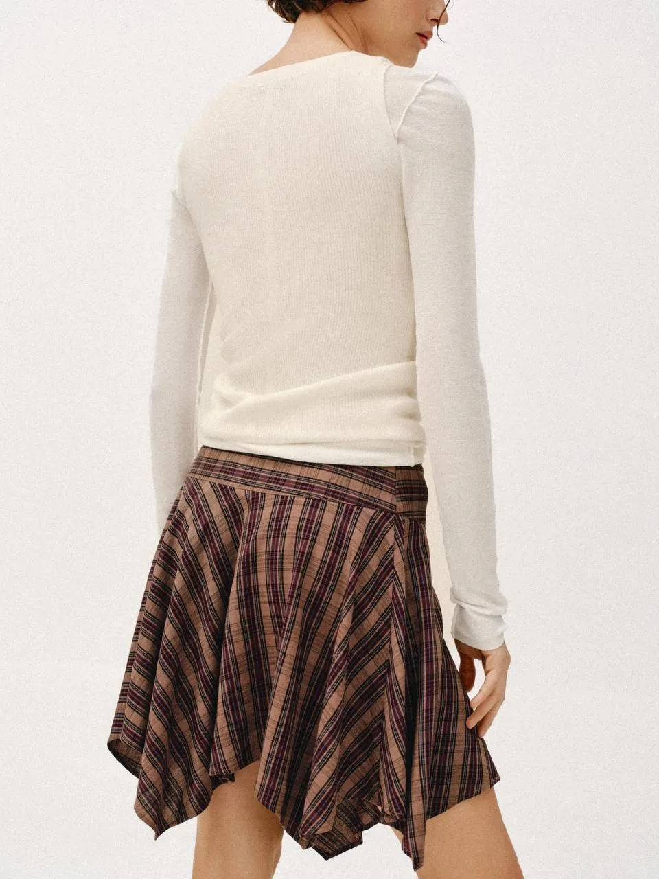 Асимметричная юбка Zara в клетку, размер XS 5