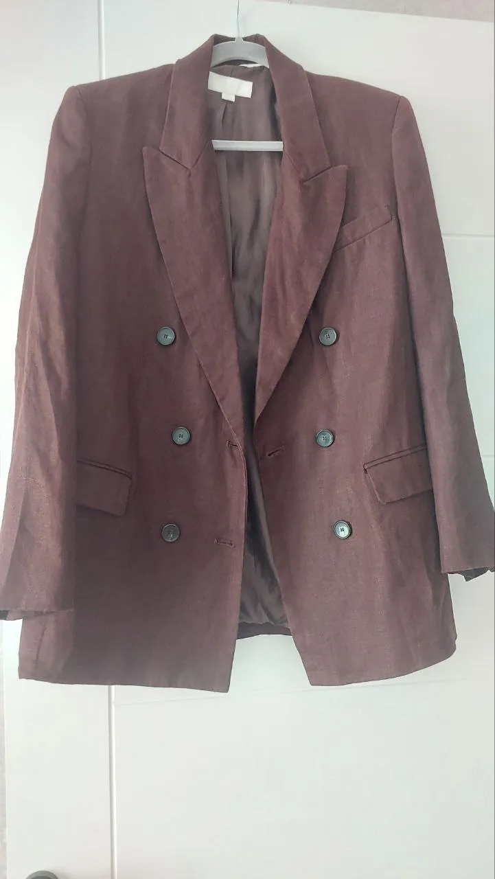 Льняной пиджак Zara размера XS 1