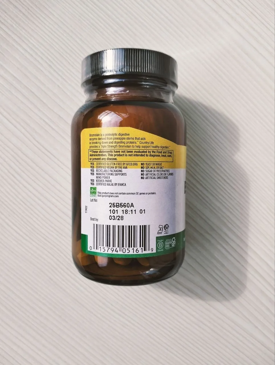 Бромелаин 500 мг, 60 капсул с iHerb 3
