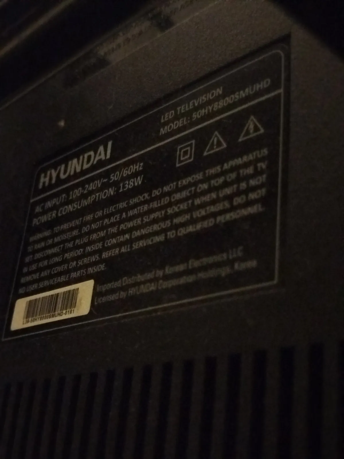 Телевизор Hyundai 50 дюймов с кронштейном 3