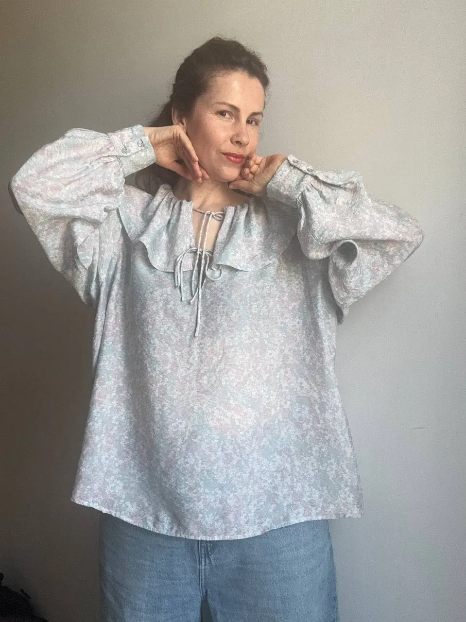 Блуза с воротником H&M, размер XL 2