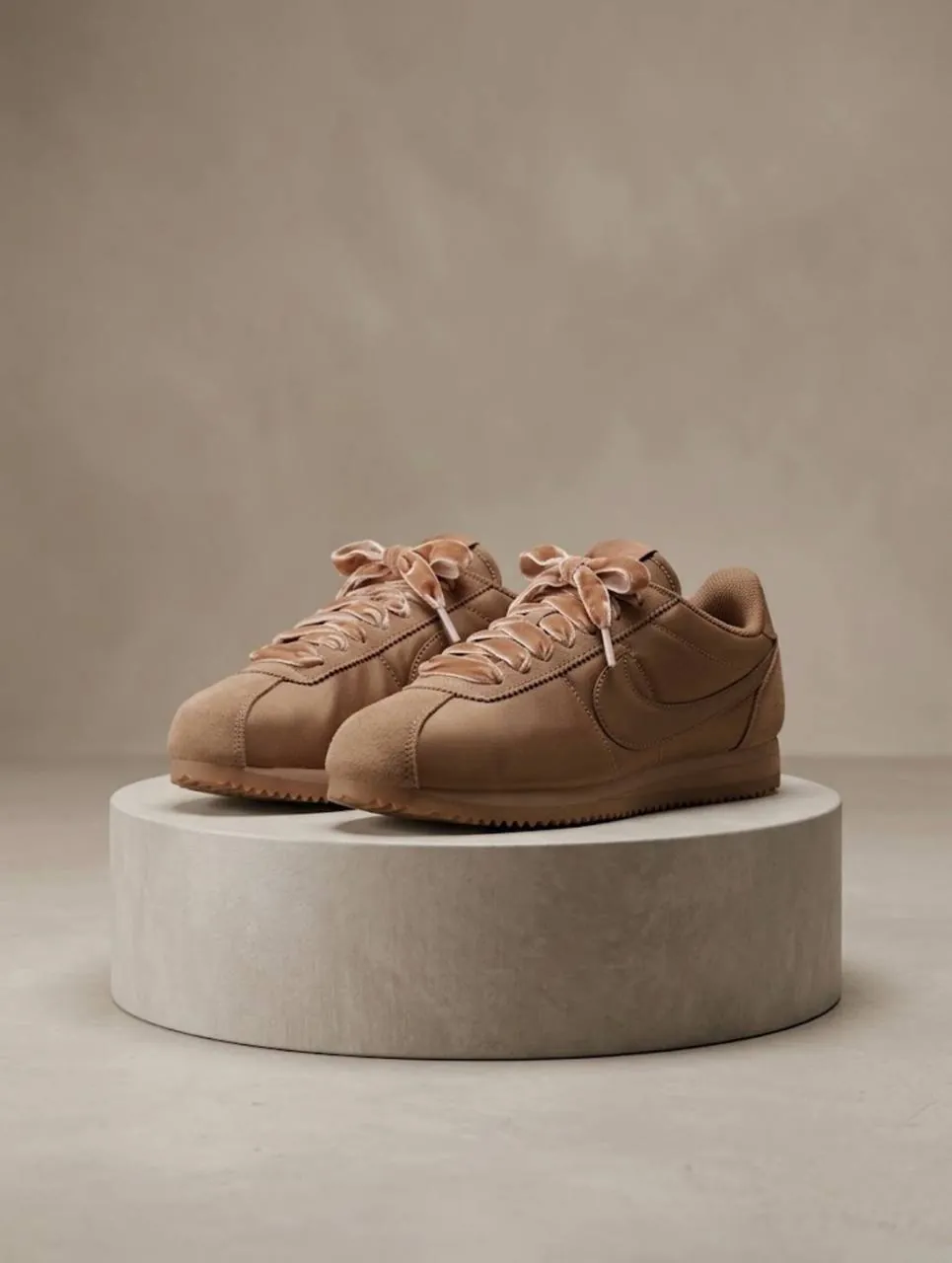 Кроссовки Nike Cortez коричневые замшевые вставки 1