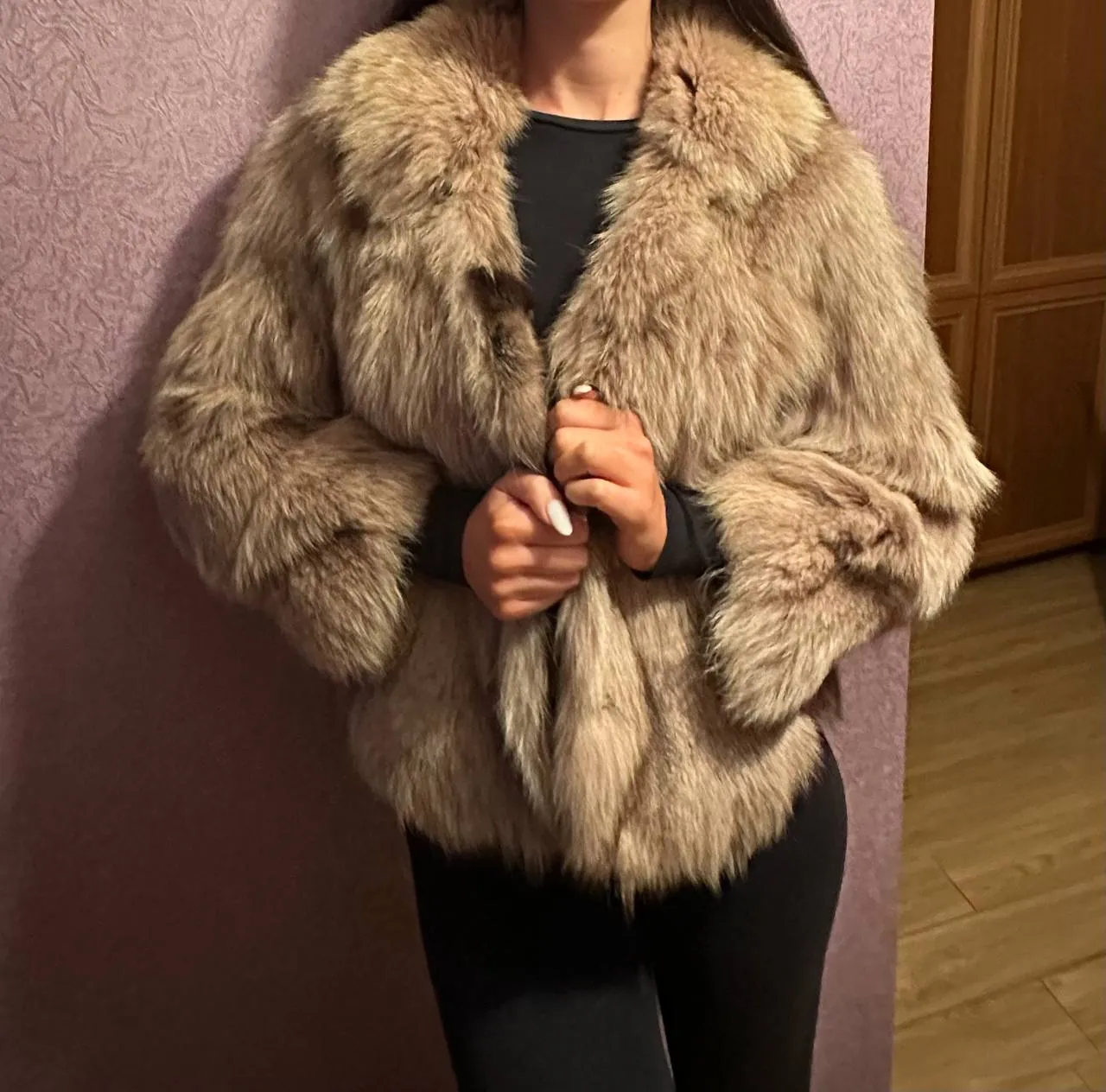 Шубка из лисьего меха размера M 2