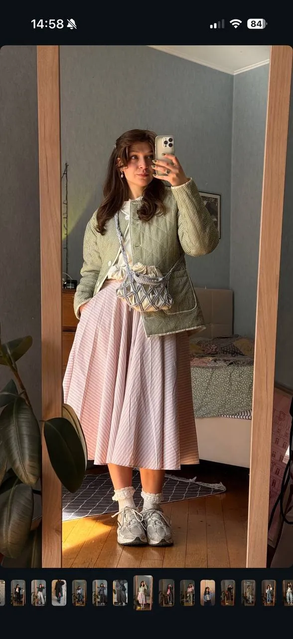 Юбка-солнце H&M розового цвета 4