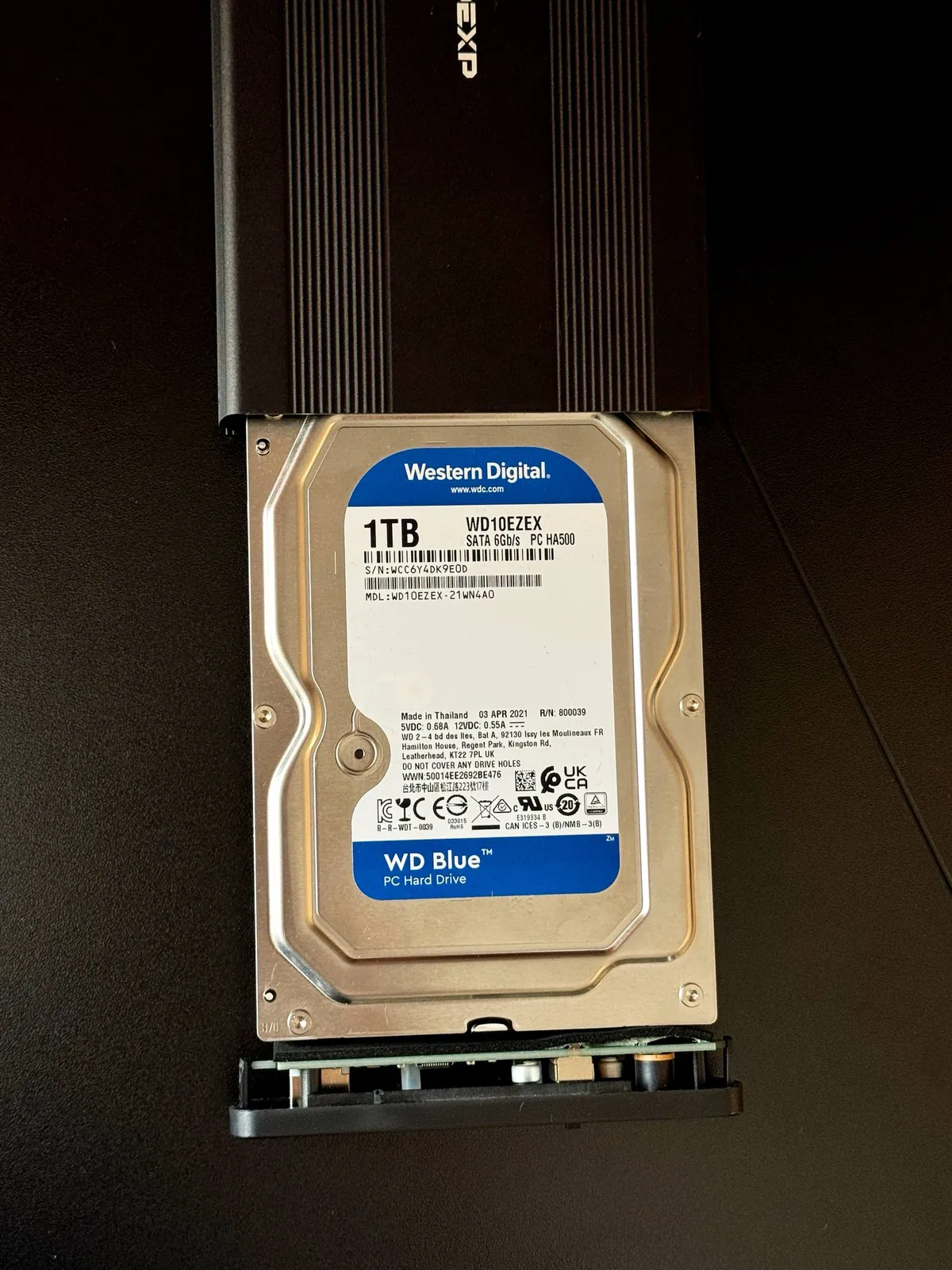 Жёсткий диск WD 1TB с кейсом для USB 1