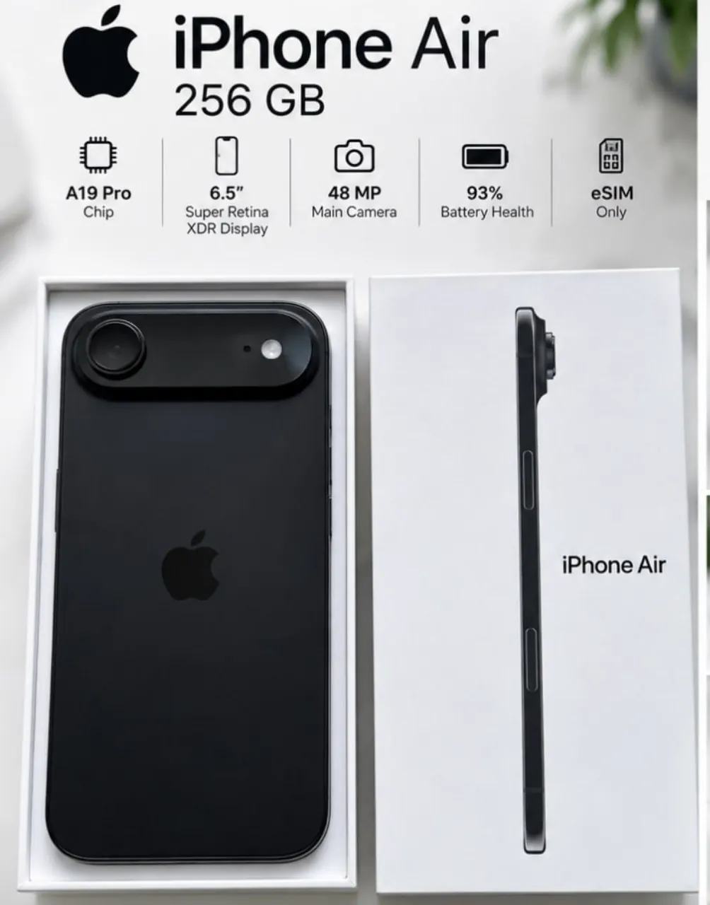 IPhone Air 256GB чёрный с аккумулятором 93% 1