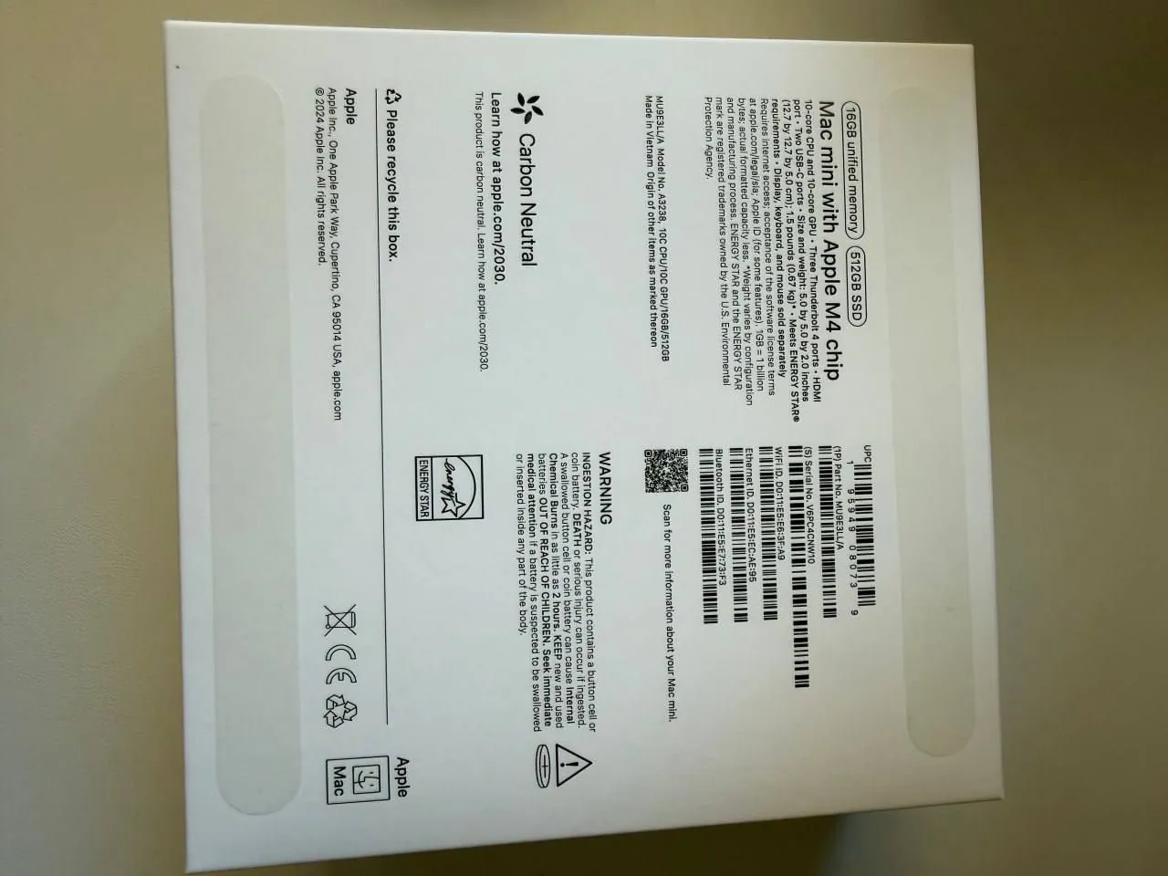 Mac Mini M4 16GB RAM 512GB SSD 2