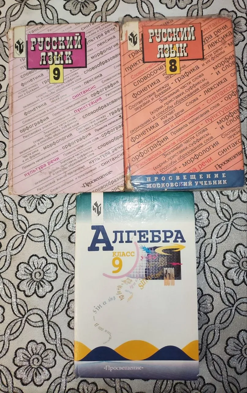 Учебники русского языка и алгебры 1