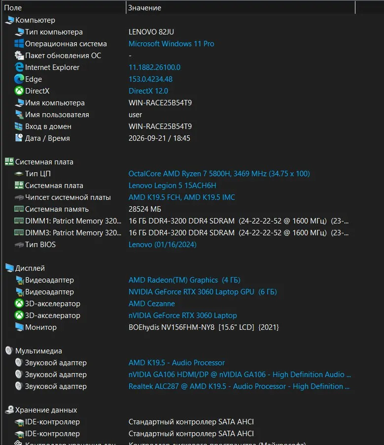 Игровой ноутбук Lenovo Legion 5 Pro 6