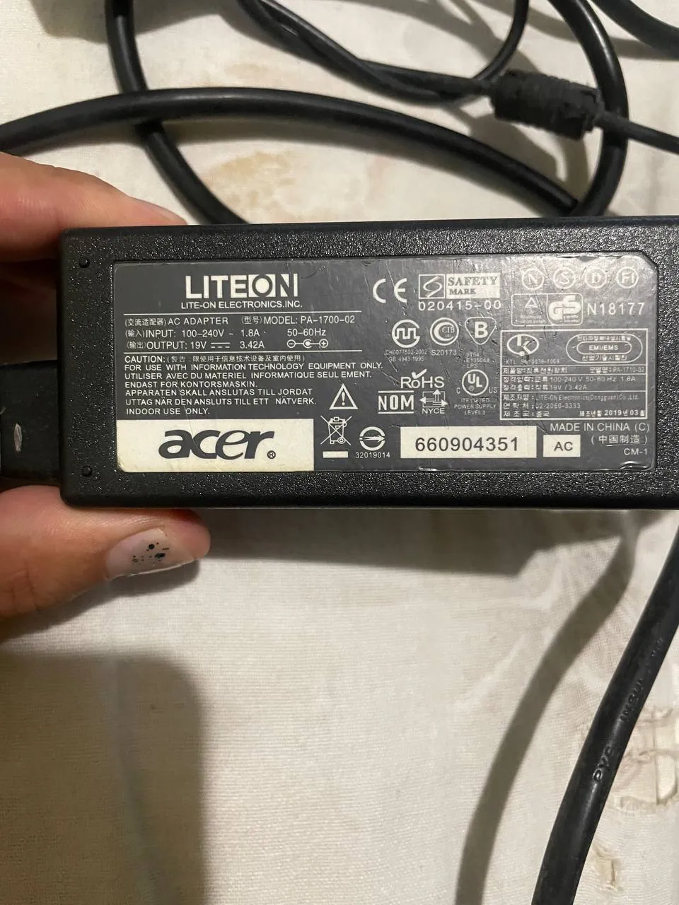 Зарядное устройство для ноутбука Acer 65W 2