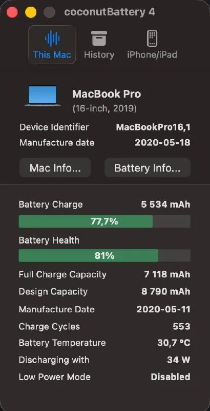 MacBook Pro 16 2019 i7 16GB 3