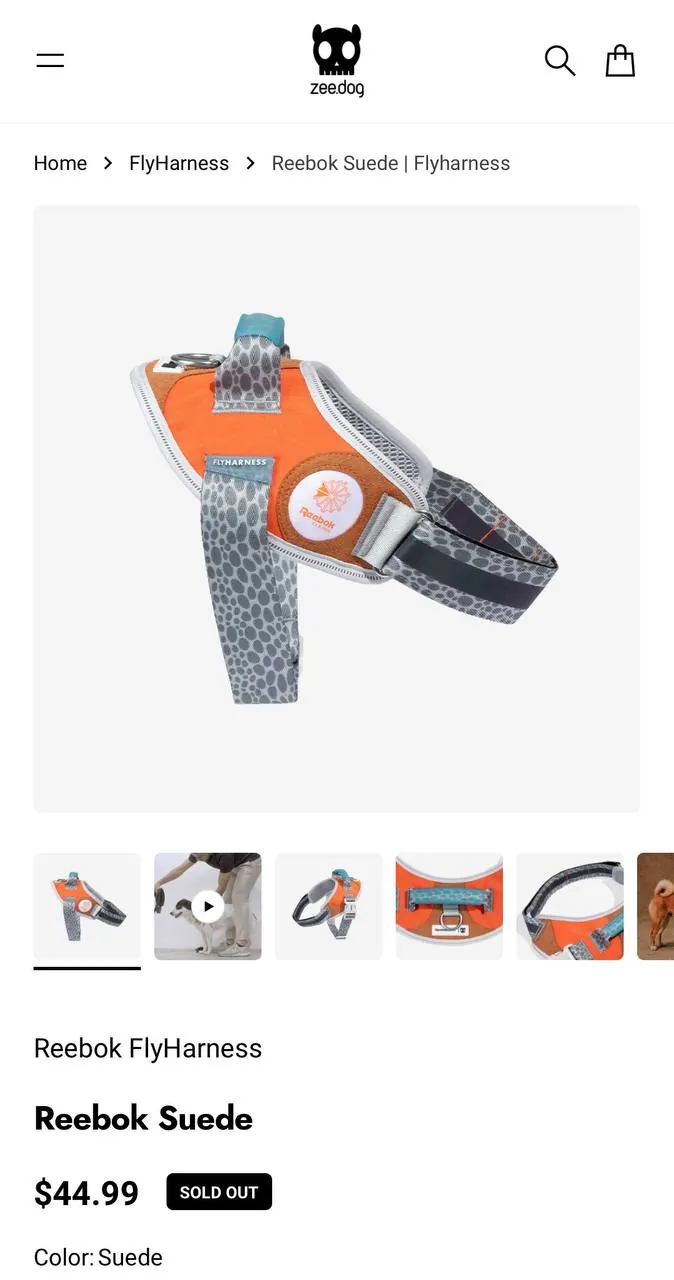 Шлейка для собаки Zee.dog x Reebok 1