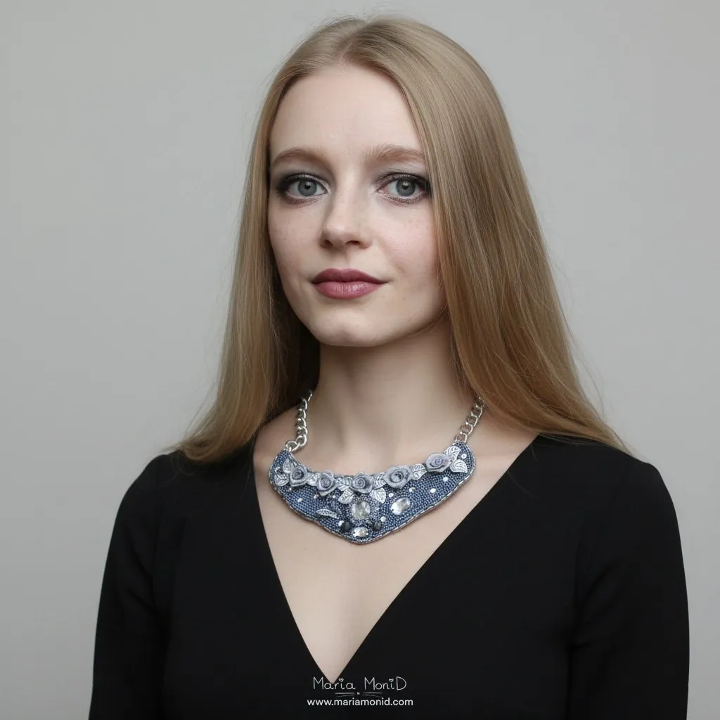 Колье Silver Rose ручная работа 2