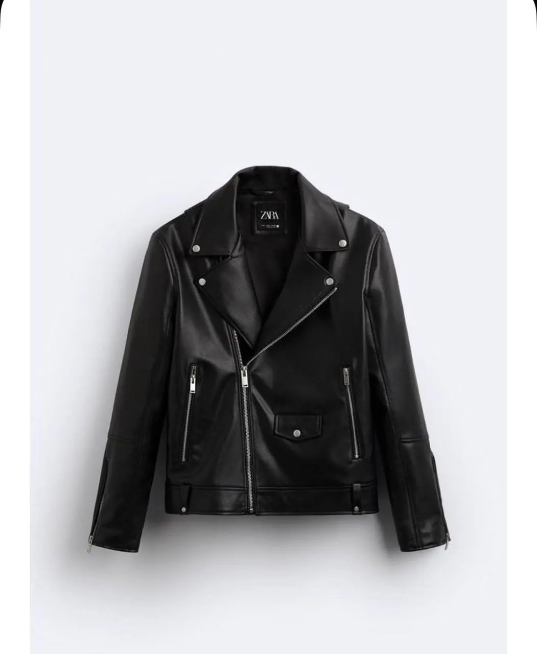 Косуха Zara чёрная кожаная мужская 3