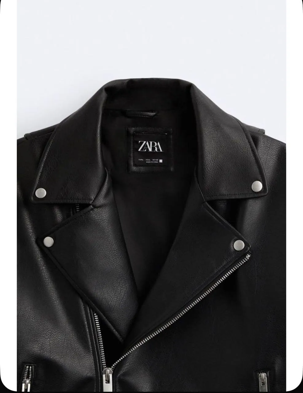 Косуха Zara чёрная кожаная мужская 4