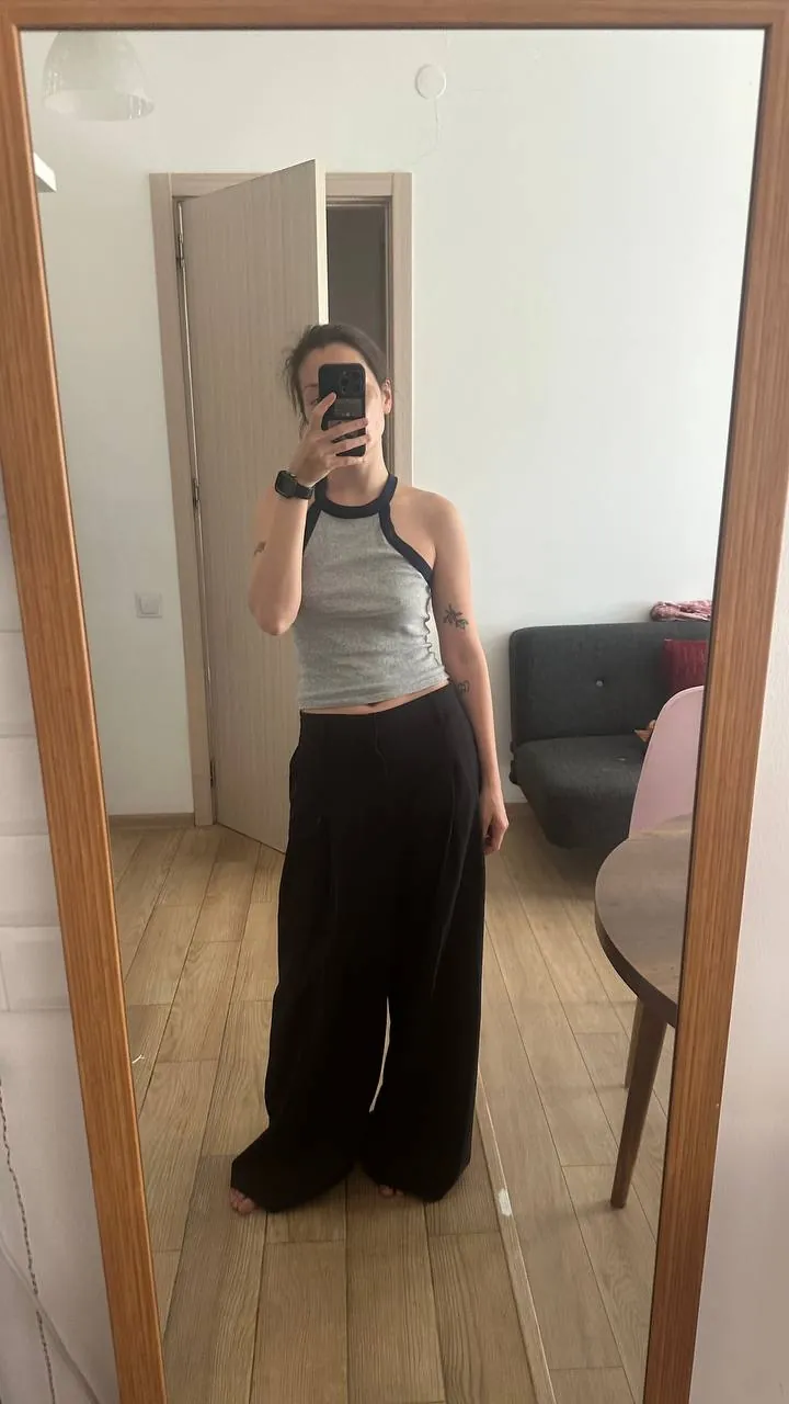 Брюки палаццо Zara чёрные 1