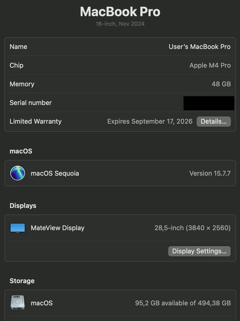 MacBook Pro 16 M4 Pro 48/512 чёрный 1