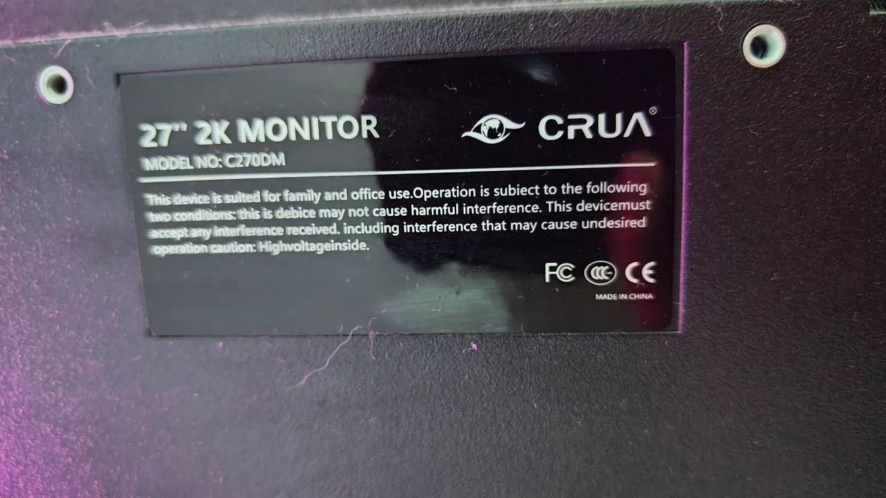 Монитор CRUA C270DM 27 2K 165Hz 3