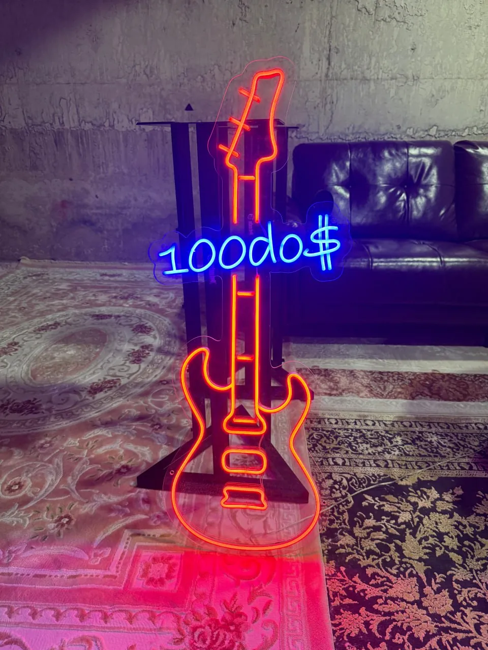 Неоновая вывеска Гитара LED 1