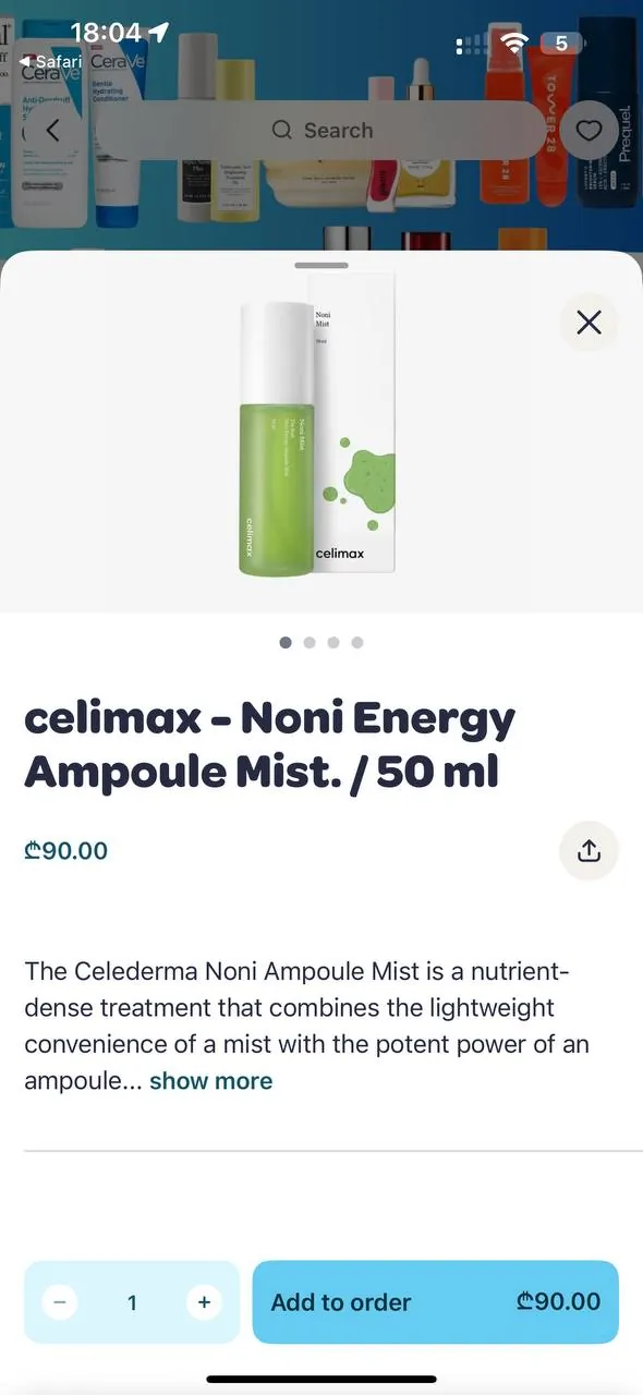 Спрей для лица Celimax Noni Mist 4